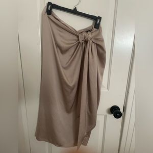 Zara midi knot skirt tan